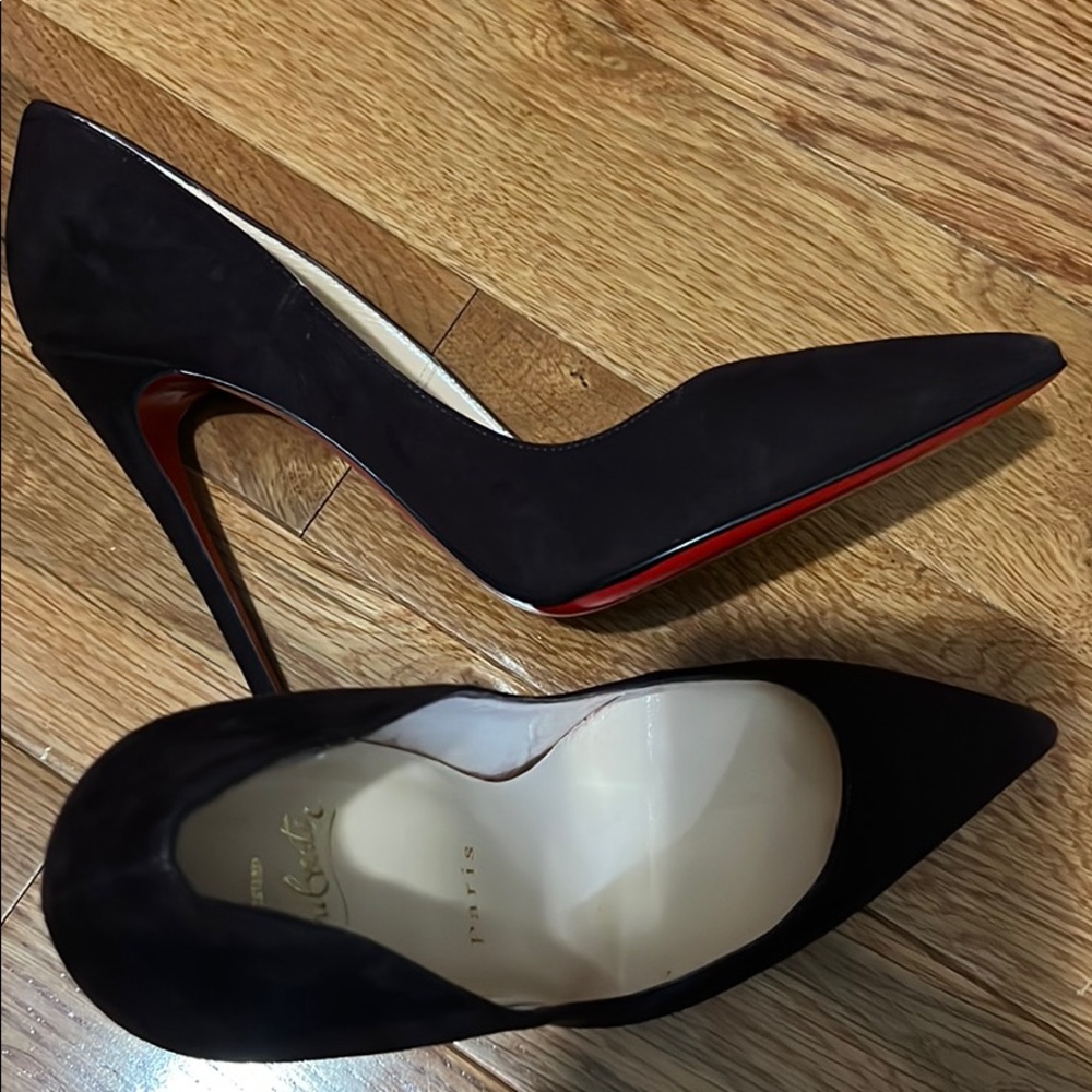 Dark Purple Christian louboutin So Kate 120 Suede